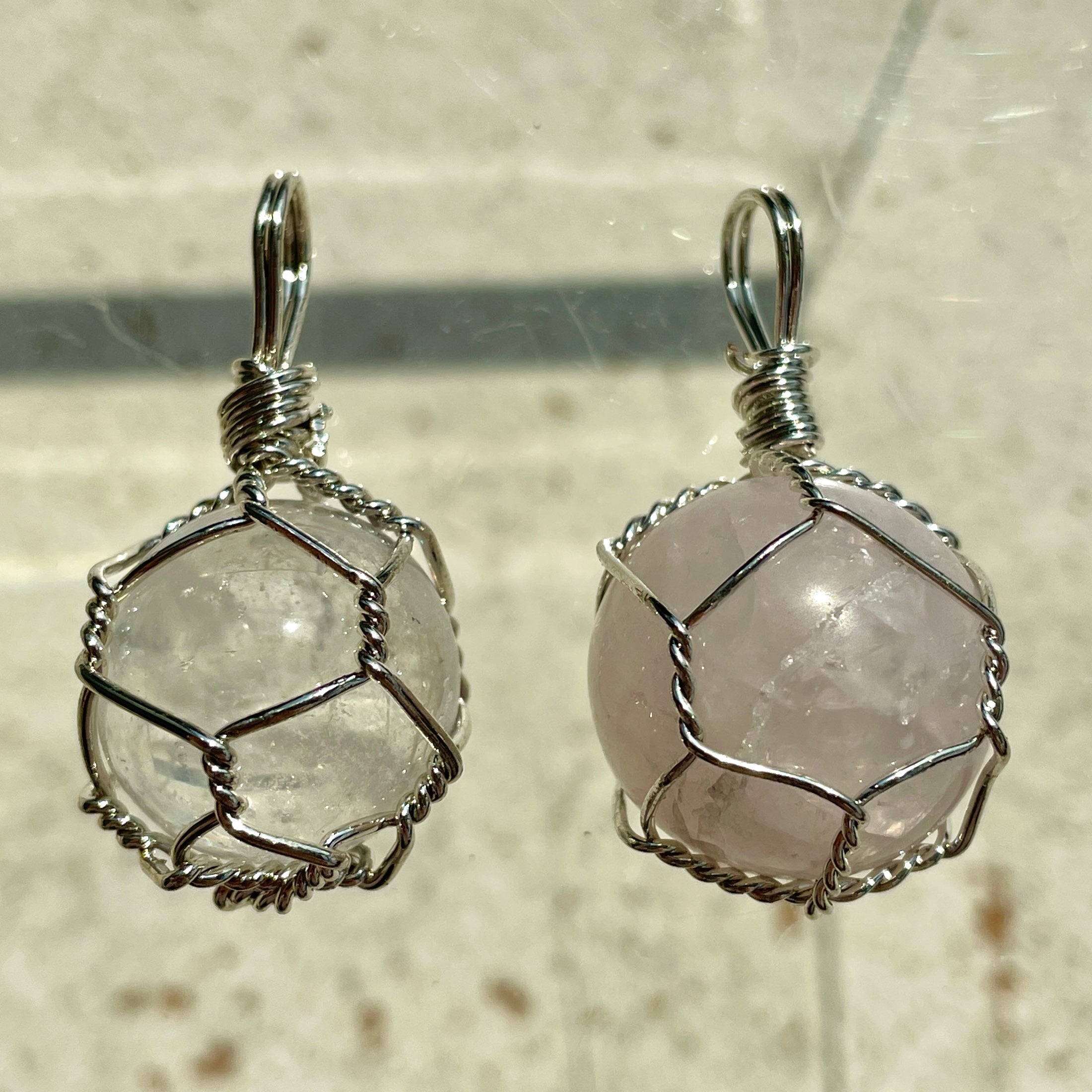 Wire Wrapped Crystal Ball Pendant - Style B Wire Wrapped Crystal Ball Pendant - Style B